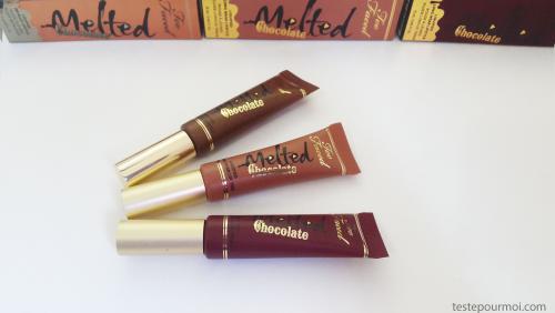 Swatches de nouveaux Melted Chocolate de Too Faced